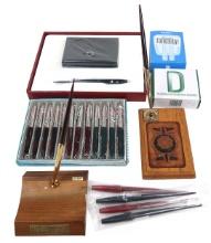 Fountain Pens & Desk Sets, Sheaffer Blk Glass Stand W/ballpoint Pen-mib, Tw