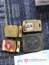 4- belt buckles BSA 1971 Nippon/1990 OKHC belt buckles