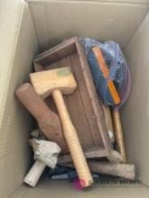 box lot of hammers