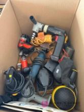 box lot of tools sanders drills and more
