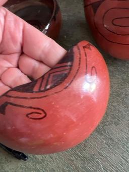 3- pottery bowls and jug