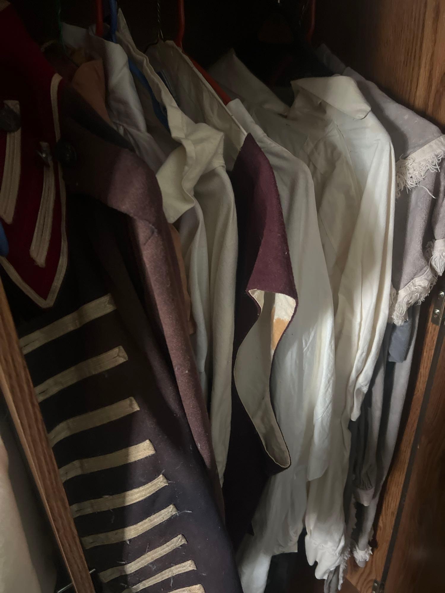 cabinet full of reenactment clothing