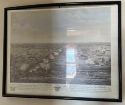 framed British battle poster - upstairs