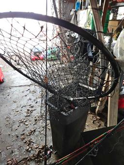 Fishing Poles, nets and chair.