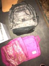 National guard backpack & 2- pink bags