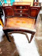 vintage lamp table Magazine rack combo leather top