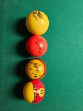 6 signed billiard balls