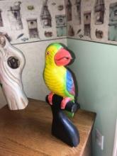 wooden parrot 16 in tall