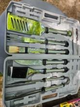 Barbecue grill tool set.