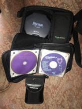 Sony discman/CDs/olympus binoculars - office