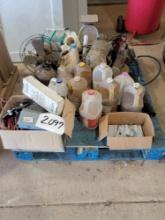 Old Glass Chlorox Bleach Bottle, Scale, Old Desk Fan, Motor, Misc Items