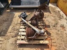 Pallet of (3) Pullmaster Winches with cables, Engine Fan