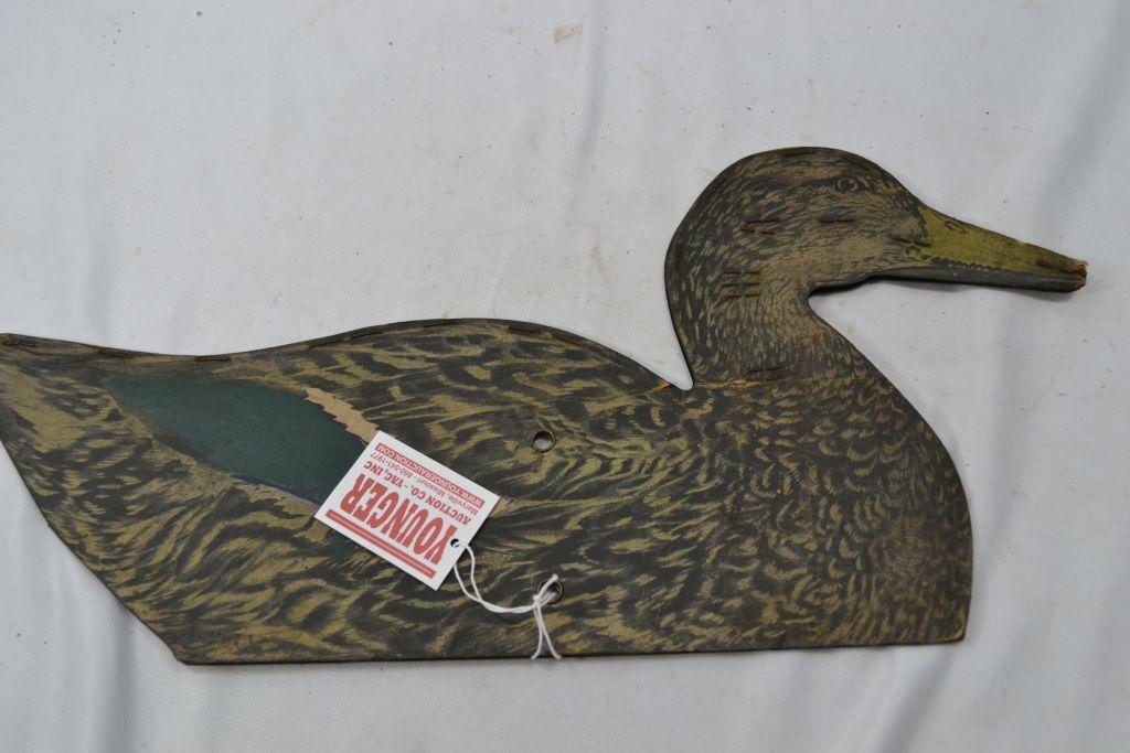 Vintage Card Board Duck Decoy; Johnsons Folding Fiberboard Decoy Small