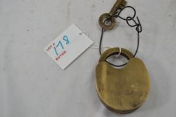 Brass 3" Winchester Lock and Key