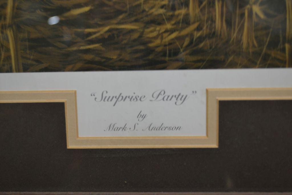 "Surprise Party" by Mark S. Anderson Print; Matted and Framed; Signed and Numbered 396/500; 29"x 24-