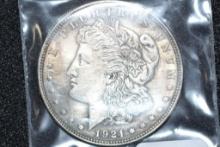 1921 Morgan Dollar; XF/AU