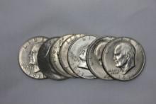 Group of 7 - 1971 Eisenhower Dollars; Avg. Circ.