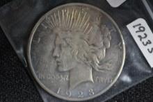 1923-S Peace Dollar; VF/XF