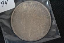 1923-S Peace Dollar; VF/XF