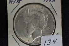 1922 Peace Dollar; VF/XF