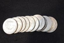 10 - 1948-D Franklin Half Dollars; 10xBid