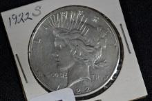 1922-S Peace Dollar; VF