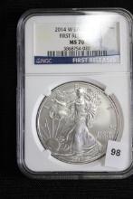 2014-W Silver Eagle First Releases; NGC MS70
