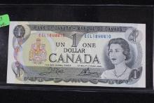 1973 Canadian One Dollar Bill; Unc.