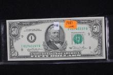 1981 Fifty Dollar Bill; Unc.
