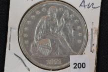 1871 Seated Liberty Dollar; AU