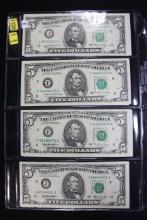 Group of 8 - Five Dollar Bills including 1969-A (x1), 1981 (x3), 1985 (x1), 1988 (x1), 1993 (x1), an