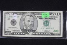 1996 Fifty Dollar Bill; Unc.
