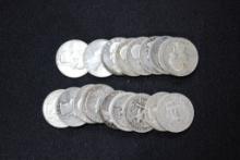 19 - Washington Silver Quarters; 19xBid