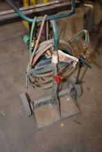 Rubber-Wheeled Oxyacetylene Torch Cart w/Victor Regulator; No Bottle