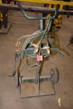 Rubber-Wheeled Oxyacetylene Torch Cart w/Victor Regulator; No Bottle