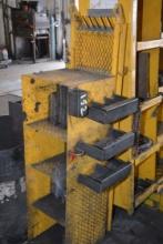 25-Compartment Storage Rack with Misc. Fabrication Steel Parts