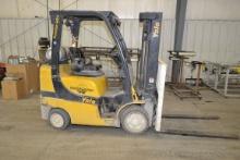 Yale Forklift Model GLC060 w/5500 lb. Capacity, 13,819 Hr., 3-Stage Lift Side Shift, 54" Forks, and