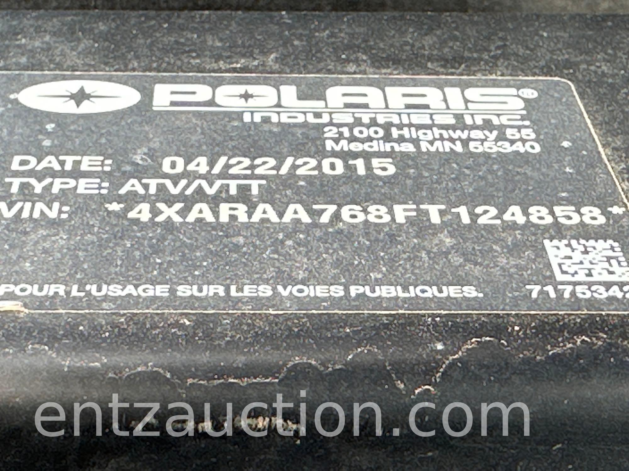 2015 POLARIS 800 RANGER SIDE BY SIDE, 6 X 6,