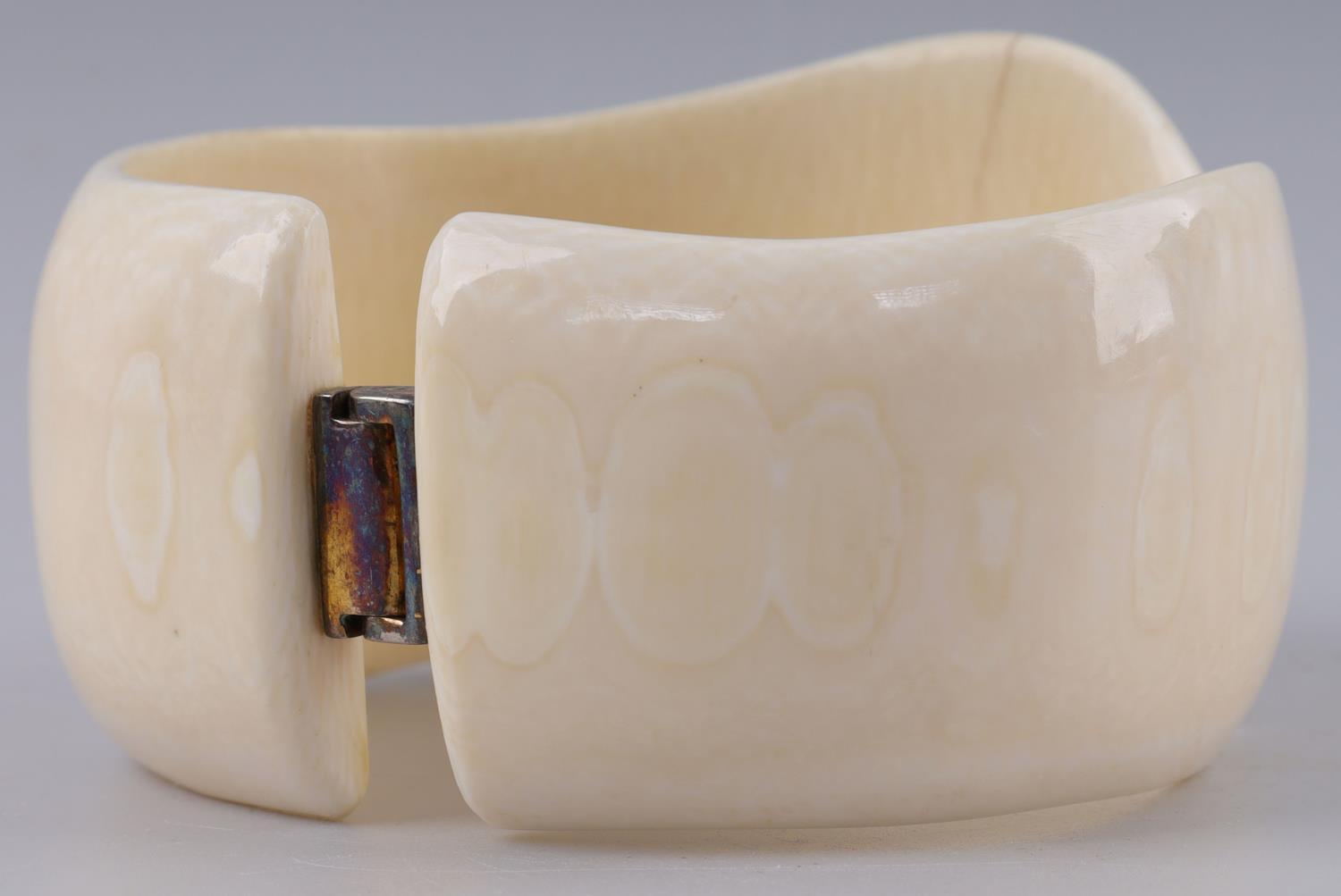 ANTIQUE DOWRY IVORY HINGED BANGLE CUFF