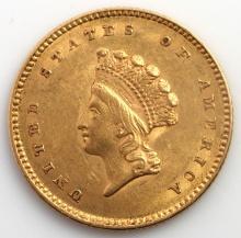 1854 $1 INDIAN PRINCESS HEAD GOLD COIN
