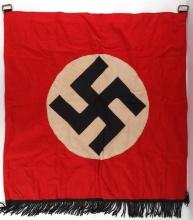 WWII GERMAN NSDAP FLAG WITH BLACK FRINGE