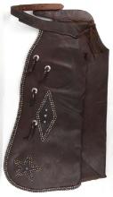 VINTAGE HERMAN H HEISER LEATHER BATWING CHAPS