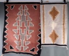 TWO GREY HILLS 20TH CENTURY NATIVE AMERICAN RUGS