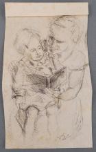 GERMAN ARTIST OTTO DIX ENGRAVING WOMAN & CHILD