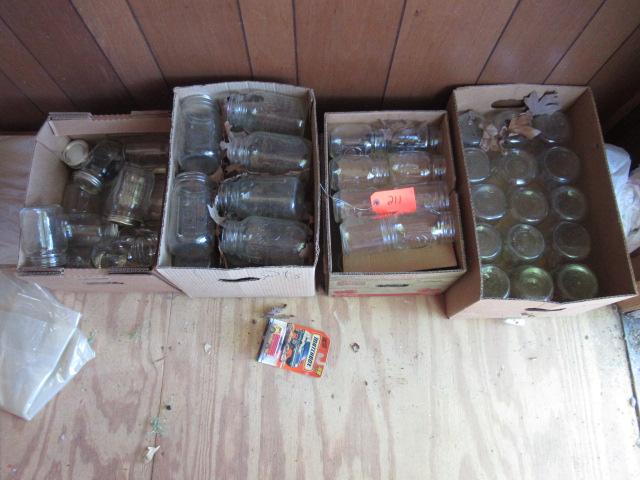 4 BOXES OF JARS