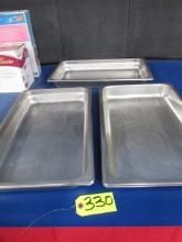 3 STAINLESS PANS 12 X 20