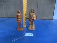 2 NATIVE AMERICAN INDIAN STATUES
