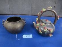 2 PCS. POTTERY- ONE IS SIGNED