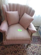 UPHOLSTERED CHAIR W/ PLEATED BACK