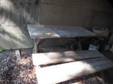 PICNIC TABLE AND 2 BENCHES